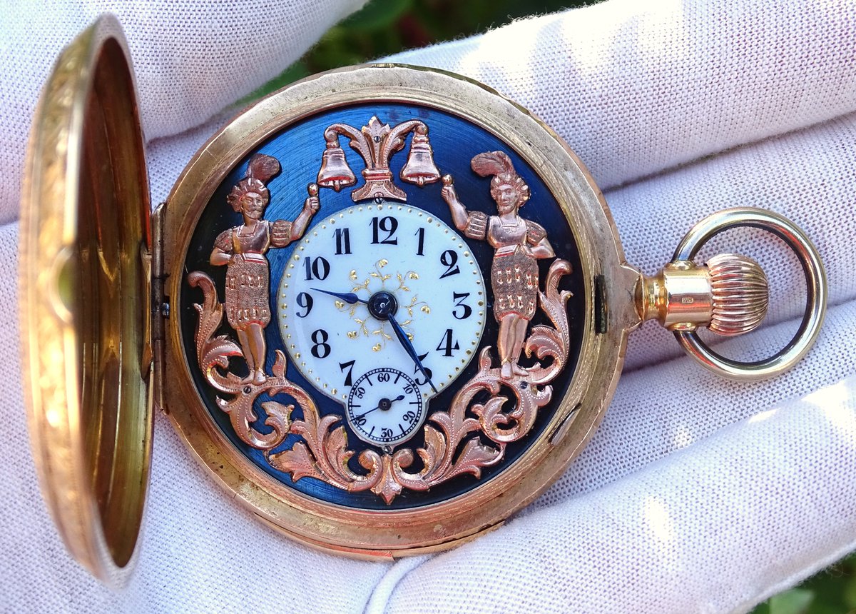sky_parlor's tweet photo. ANTIQUE 18ct GOLD FULL HUNTER MINUTE REPEATING AUTOMATION POCKET WATCH - HORSES https://t.co/6qbQtYPPGM https://t.co/uECKbmr76i