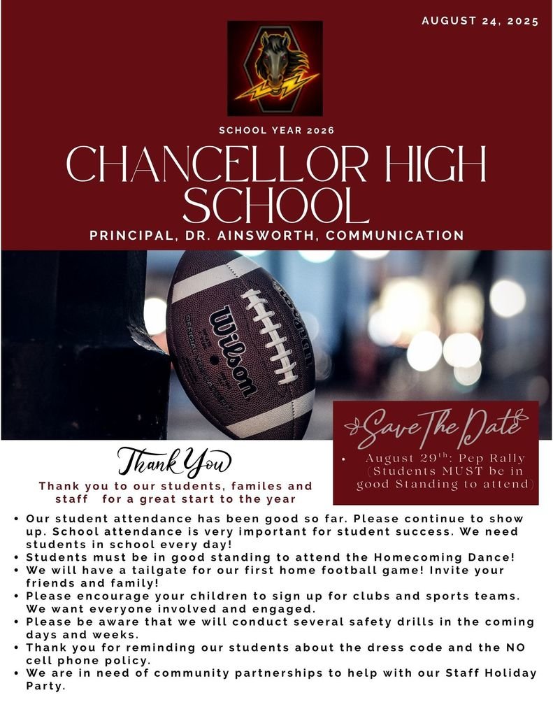 Happy Sunday, Charger Family. Please check your email or the website for Sunday's Communication.