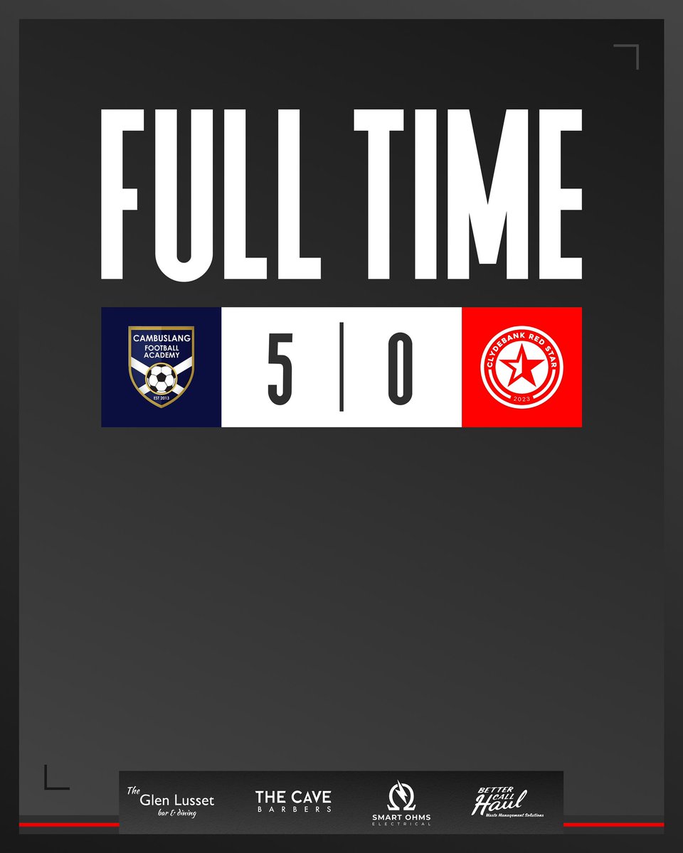 MATCH RESULT ⚽️

Fell way short of our standards yesterday and paid the price.

Thanks to Cambuslang Milan for their after-match hospitality 🤝

🔴⚫️

<a href="/GlasCollegesFA/">Glasgow Colleges FA</a> 
<a href="/ftsc0res/">fulltimesc0res</a> 
<a href="/scottish_aff/">AmateurFixturesResultsSCO</a> 
<a href="/Cambuslangmilan/">Cambuslang FA Milan</a>