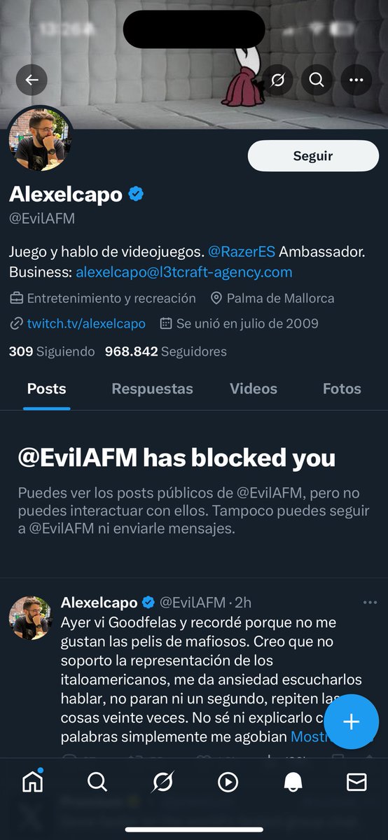 Nooooo Alex  el mascapito me bloqueò😢
No voy a poder dormir hoy