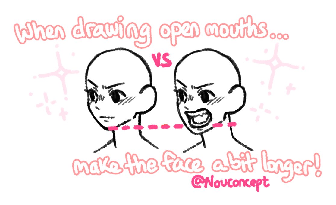 silly tip! 🎨 don't forget to make the face a bit longer when you draw open mouths 🩷✨