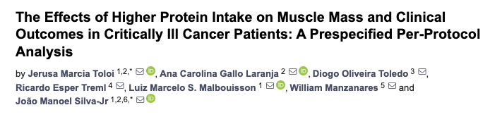 🧵 ¿Puede más proteína marcar la diferencia en pacientes críticos con cáncer?

Un nuevo estudio aporta datos muy interesantes 👇