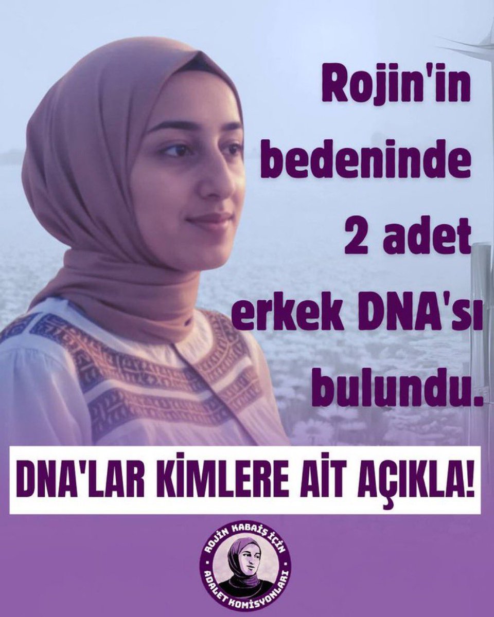 Rojin’in bedeninde 2 erkek DNA’sı çıktı. Artık kimse susmasın! 

Bu vahşetin failleri korunarak adalet sağlanamaz.

Rojin’i unutturmanıza izin vermeyeceğiz!

DNA’lar kimlere ait? Açıklayın!

#RojinKabaışİçinAdalet
#ATKRojineNeOldu
