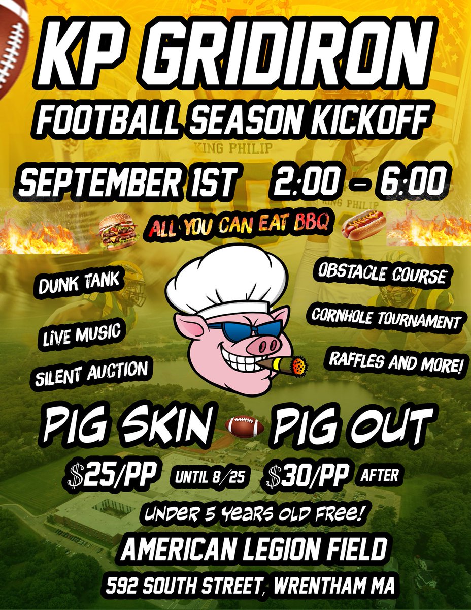 King Philip Football (@kpwarriors) on Twitter photo Only 4 more days to buy tix! ALL YOU CAN EAT BBQ! Need a count so can buy & prep food.  
kpfootball.sportngin.com/register/who/4… Only 4 more days to buy tix! ALL YOU CAN EAT BBQ! Need a count so can buy & prep food.  
kpfootball.sportngin.com/register/who/4…