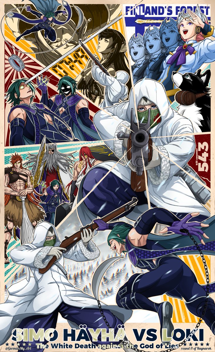 Simo Häyhä Vs Loki
La muerte blanca vs El Dios de las mentiras 
Fanart Digital
Vintage War Propaganda 

#終末のワルキューレ
#snv #loki #recordofragnarok #simohayha #Finlandia #finland #shuumatsunovalkyrie #Thor #fanart #valkyrie #razgriz #odin #sakatakintoki