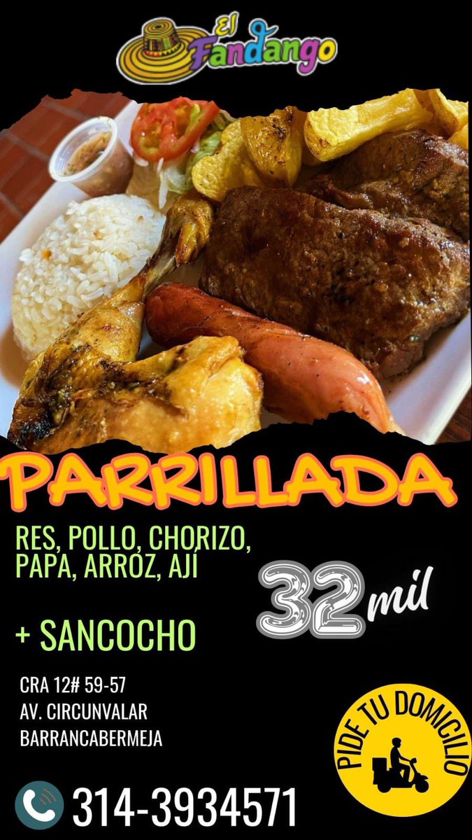 Domingo de almuerzo en familia o pide tu domicilio #Barrancabermeja