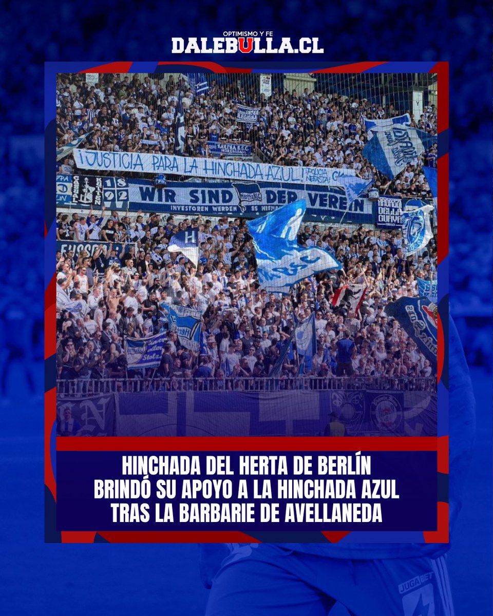 ¡JUSTICIA PARA LA HINCHADA AZUL! POLICIA NEFASTA ✊🏻

En medio del partido ante Darmstadt 98, por la Segunda División de la Bundesliga, los fanáticos del Hertha Berlín desplegaron un lienzo apoyando a las víctimas de la barbarie ocurrida el miércoles pasado.

#dalebulla #udechile