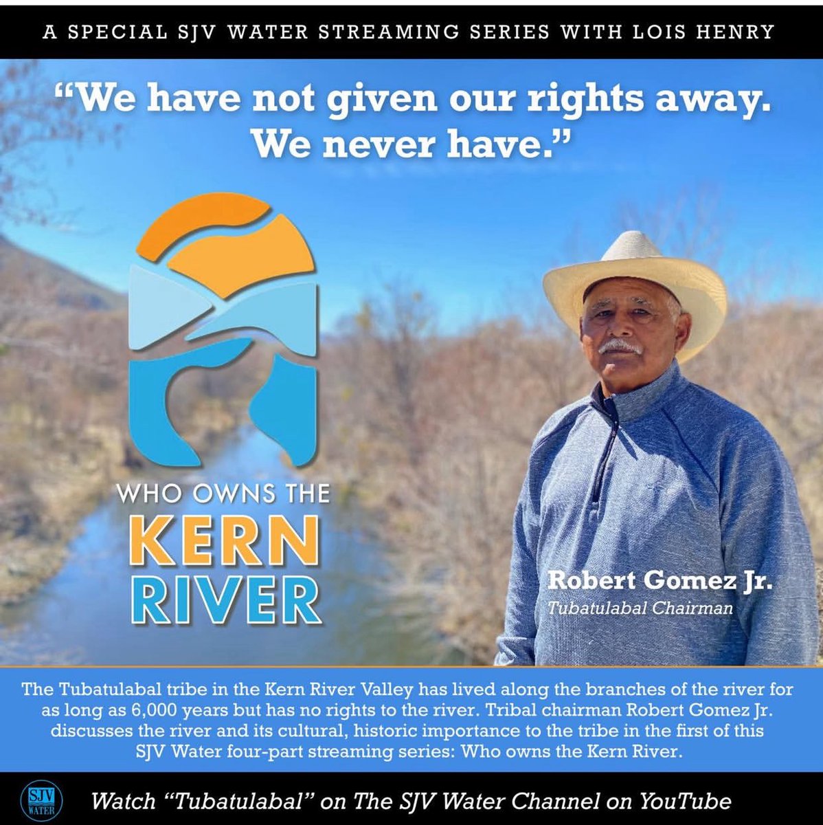 SJVWater's tweet image. Watch the first 3 parts of our new streaming series: Who Owns the Kern River  on our YouTube Channel: YouTube.com/@thesjvwaterch… @loishenry reports #whoownstheKernriver #kernriver #sjvwater