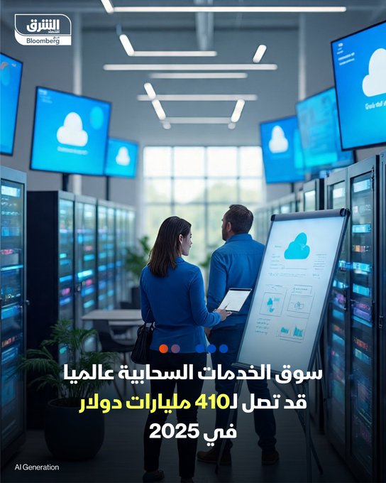 سوق الخدمات السحابية عالميا قد تصل إلى 410 مليارات دولار هذا العام - في النصف الأول من 2025، نمت إيرادات السوق بنحو 25%، ما يضعها على مسار تجاوز 400 مليار دولار بنهاية العام - إيرادات الخدمات السحابية بلغت 330 مليار دولار العام الماضي - يقارن ذلك مع عوائد تقل عن 50 ملياراً في 2017 - الطفرة بدعم من قفزة الذكاء الاصطناعي التوليدي والاحتياجات الجديدة للحوسبة السحابية. الأرقام نقلتها "ستاتيستا" عن تقديرات مجموعة Synergy Research #اقتصاد_الشرق 