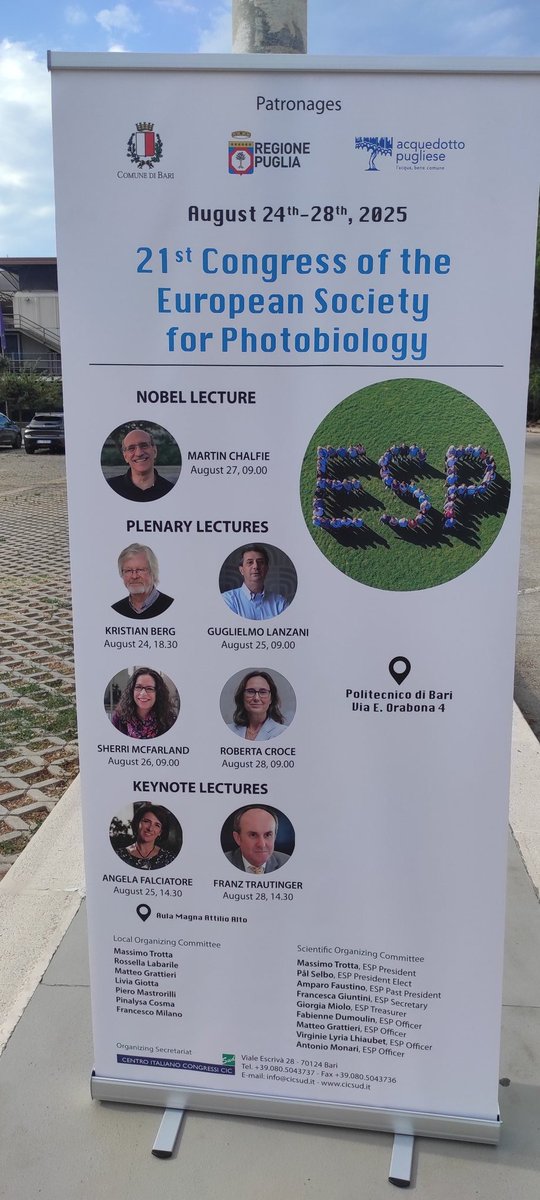 ESP President Massimo Trotta just gave the opening address of the 21st Congress of the European Society for Photobiology #ESPCongress2025. Five days full of exciting science and companionship. Enjoy!