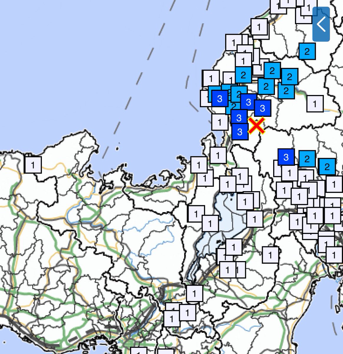 【緊急地震速報 2025年8月25日】
1時44分頃、福井県嶺北を震源とする地震がありました。震源は南越前町。
地震の規模はM4.2程度、最大震度3程度と推定されています。この後余震などに備えてください、余震がこれ以上の場合もあります