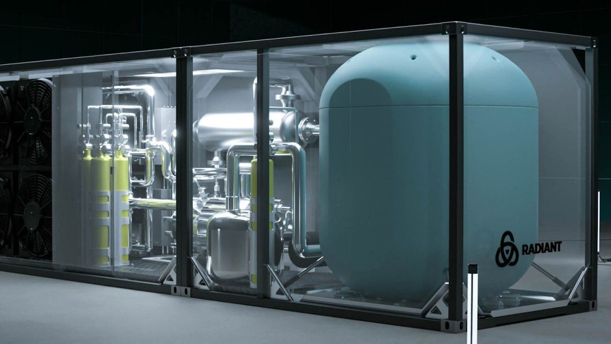 MEGAWATT IN A BOX? This high-temperature gas reactor being developed by <a href="/RadiantNuclear/">Radiant</a> could be a potential replacement for diesel generators.

Radiant is one of two companies selected to test its fueled reactor experiment in DOME — the world’s first microreactor test bed.