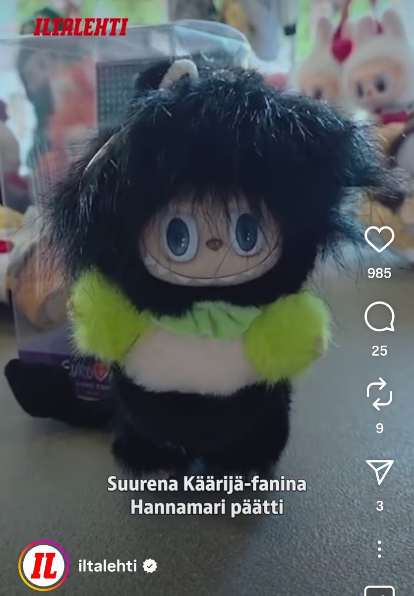 MagdaleenaMia's tweet photo. Käärijä Labubu. #Haluan https://t.co/8LQ74cxfHG