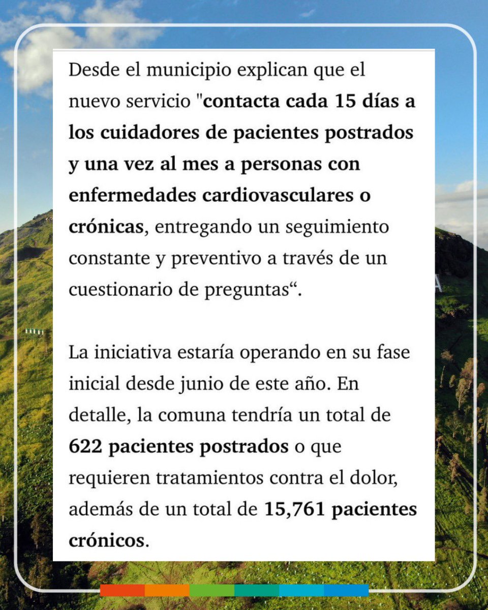 cn_castro's tweet photo. Desde Renca estamos apostando por la innovación para reducir las listas de espera en salud 💪🏼

Desde junio, implementamos un piloto pionero a nivel nacional: un sistema de Seguimiento Telefónico con Inteligencia Artificial para monitorear a personas postradas y pacientes con enfermedades crónicas 📞

💡 Esta tecnología permite detectar alertas tempranas, priorizar atenciones según riesgo y entregar respuestas oportunas, mejorando así la calidad de vida de nuestros vecinos y vecinas.