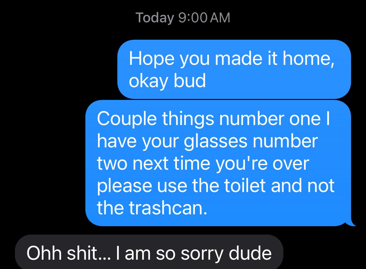 kclubkeath's tweet image. Buddy called me at 2am and needed a place to crash. Didn’t expect to be sending these kind of messages at 43 but here we are. #Dudes