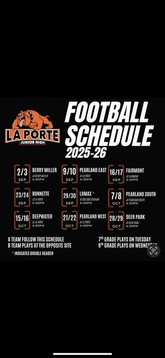 LPJathletics's tweet image. LPJ football schedule!