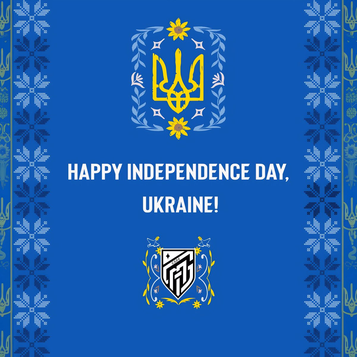 csdeGG's tweet image. CSDE joins in celebrating Ukraine’s Independence Day!

Ukraine has been a free nation for 34 years, and today the value of that freedom is felt more than ever.
As a Ukrainian organization, this day is especially meaningful to us.

We thank all defenders for giving people the…