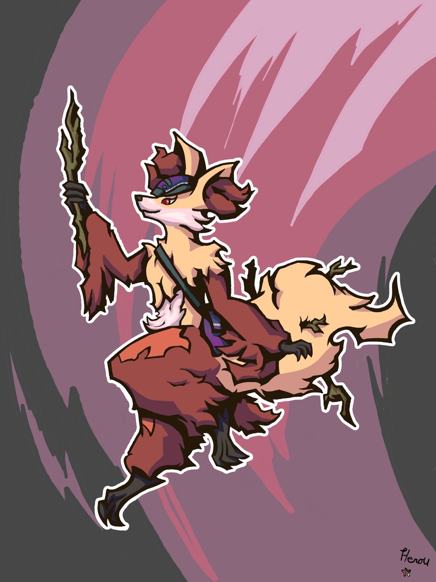 I Don't remember who exactly, but I heard someone calling for more Delphox art and I just so happened to be working on Flaminus, someones Oc by that just crossed paths with me.