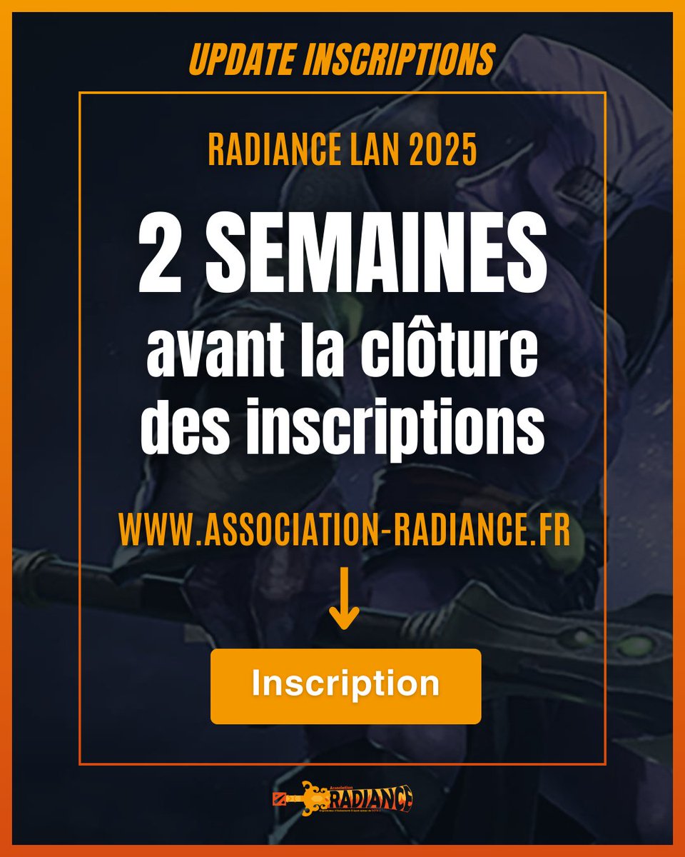 Il reste deux semaines et trois slot avant la fin des inscriptions pour cette deuxième édition de la RadianceLAN !