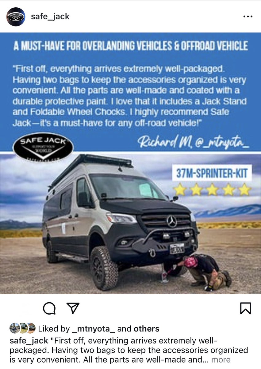 Two exceptional Jacks: SafeJack is renowned for producing the safest and most reliable vehicle jack kits. 27North is celebrated for crafting the most luxurious and capable vans and expedition vehicles. IG: #the27north and #safe_jack