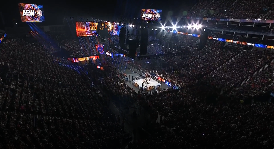 this is wwe btw. aew never have a stadium that big