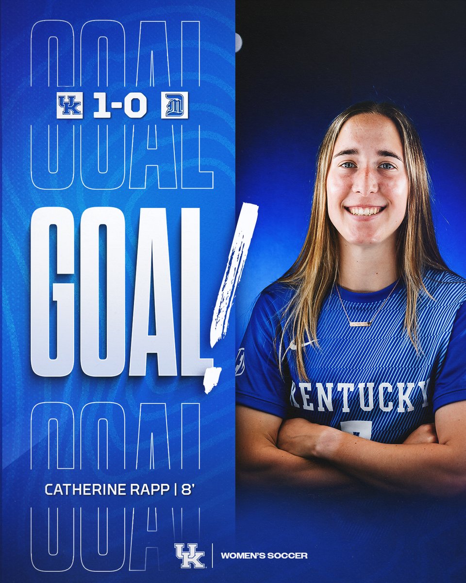 UKWomensSoccer's tweet image. 8' | UK 1 | UDM 0

CAT RAPP IS READY AT THE GOAL LINE AND THE CATS ARE IN FRONT!!!

p.s. WHAT A RUN from Skye Leach to earn her first assist as a Wildcat!

📺SEC Network +
📊bit.ly/3UFMR0W
💻bit.ly/4oYhfSb

#WeAreUK x #RingTheBell