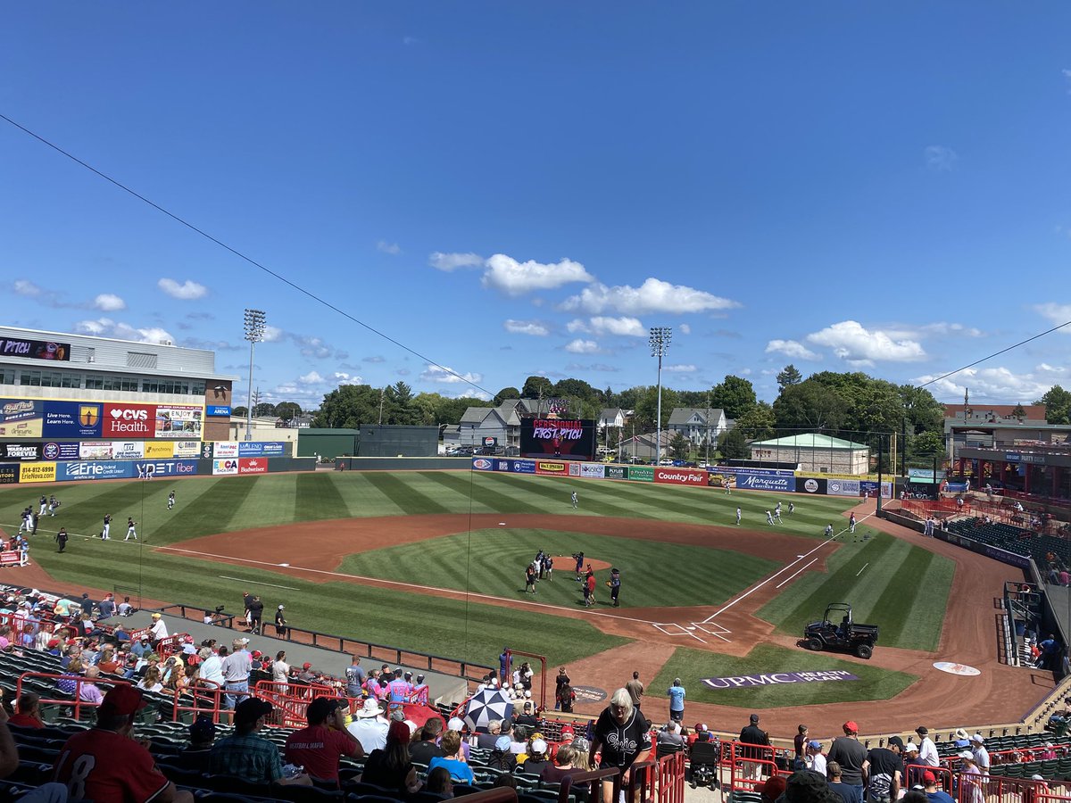 Last one at home for a minute. ‘Wolves on the road for 12 after today’s finale with Harrisburg.

11-game winner Garrett Burhenn will try to pitch Erie to a series win on a stunning day at UPMC Park! On the air soon.