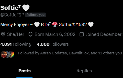 BroccoliOW's tweet photo. @SoftieF2P congrats on 4k <3 https://t.co/Bg1n1c7Ivj