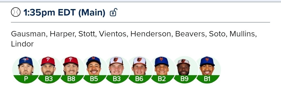 all4adfcaf's tweet image. Fanduel mlb main slate lineup