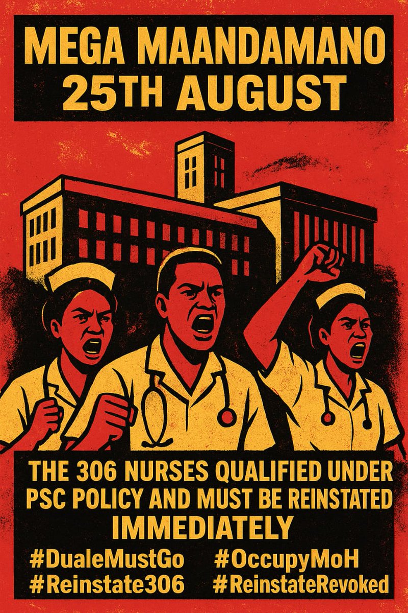 We will be  occupying ministry of health tomorrow  reinstate the 306 nurse interns or go  home Duale #DualeMustGo