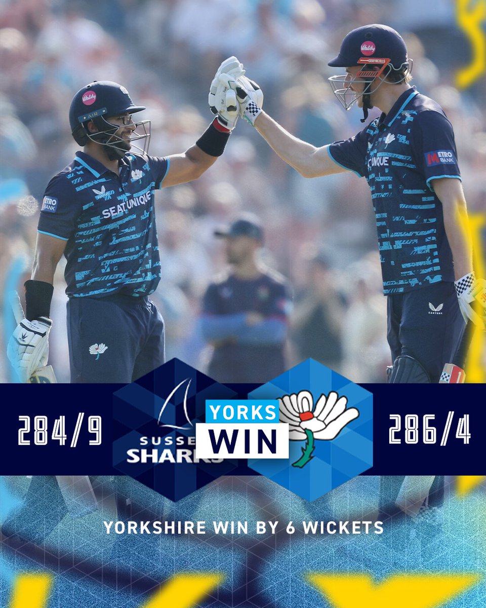 YORKSHIRE WIN!  

Another big step towards a home semi-final as we record a win on the road 💙
