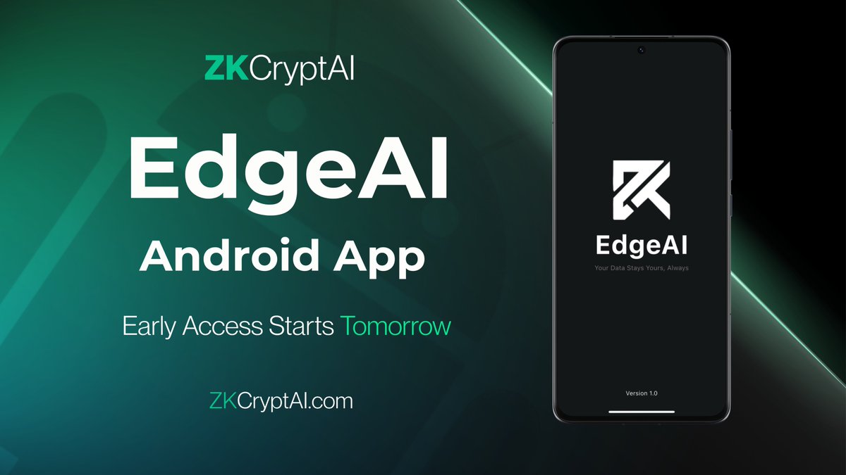 ZKCryptAI's tweet image. EdgeAI Android App Early Access Starts Tomorrow

Join the limited access and phased rollout starting tomorrow.

Fill in your details to get whitelisted and be among the very first to experience the EdgeAI Android app:
👉 forms.gle/xbzJXHkeuS8yex…

Spots are limited, secure your…
