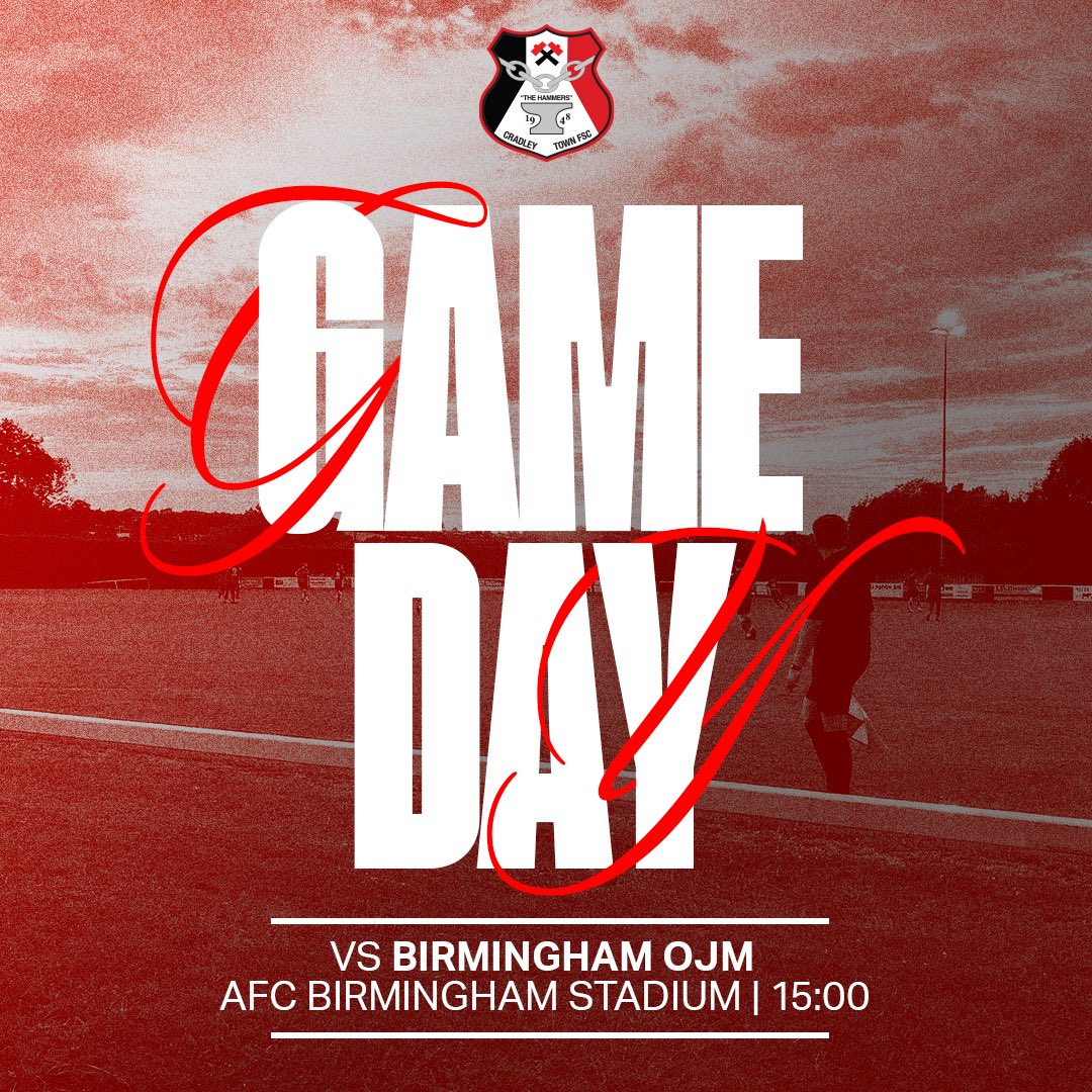 🚨 MATCHDAY🚨

Tomorrow, The Hammers are on the road! 

🆚 BIRMINGHAM OJM
📍 AFC BIRMINGHAM STADIUM
🕒 Kick-off: 15:00pm

Let’s get behind the lads and bring home the 3 points! 💪⚽️

#TheHammers #CradleyTownFC