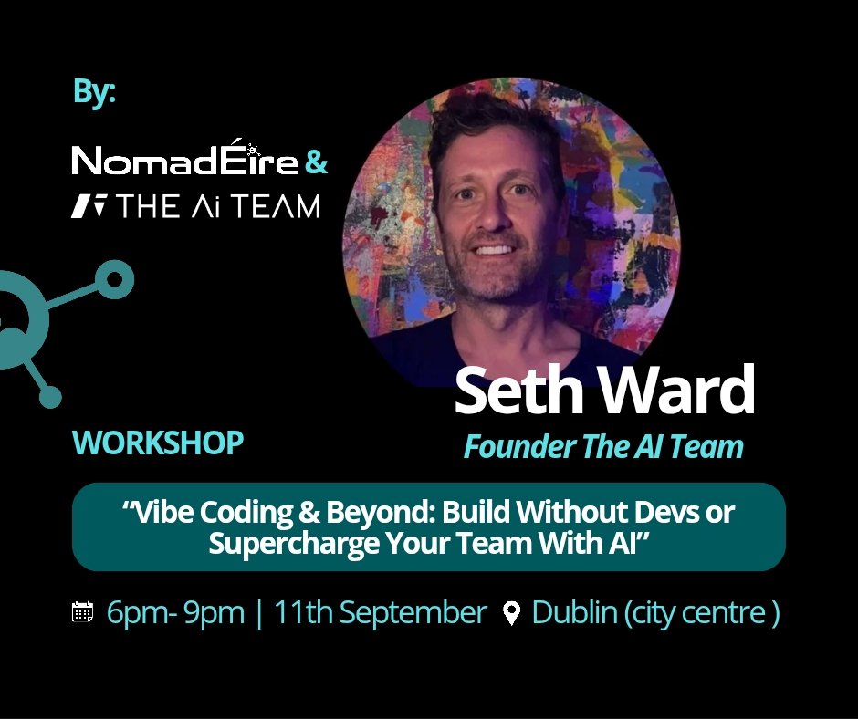 Join our in person workshop: Vibe Coding in action, build with Seth Ward, an AI expert. Time to leap in your business.

eventbrite.com/e/vibe-coding-…