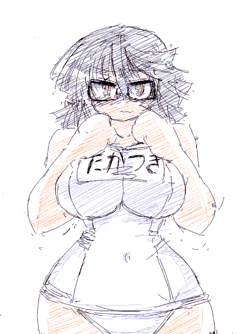 今日の寝る前絵チャ描き美岳さんちの魔法忍者椿さん
|ω゜)スク水バニーなる毒電波を受信してしまったので…… 