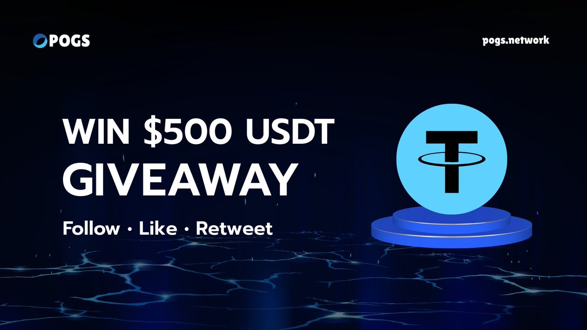 $500 in $USDT Giveaway 🎁

- Follow <a href="/Pogsnetwork/">Pogs</a> 
- Retweet + Comment WL

$25 would be sent to 20 winners 🔔