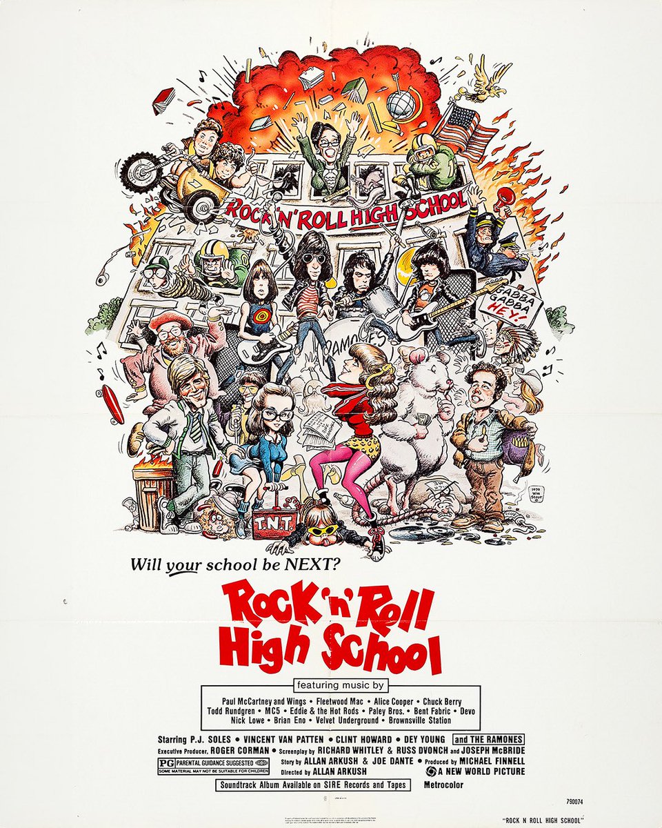 46 years ago, director Allan Arkush released Rock 'n' Roll High School. Centered around the Ramones, the teen flick featured original music by the band and marked their acting debut.