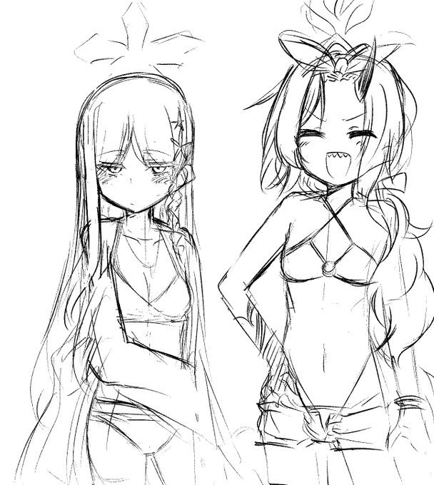 水着の百花繚乱練習中 