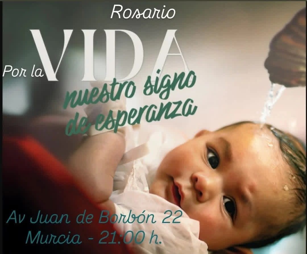 DebeVivir's tweet photo. _Este Lunes 25 de Agosto_

_Como venimos realizando más de 15 años ininterrumpidamente, rezaremos públicamente la oración del Santo Rosario, por la Vida_ 🤰👨🏻‍🍼🤱👶👴🏼👵🏻
A las 21h 
En Murcia: Avenida Juan de Borbón, 22

¡Te esperamos!

Síguenos en Instagram: rosarioxlavidamurcia https://t.co/rXGDbxvYle