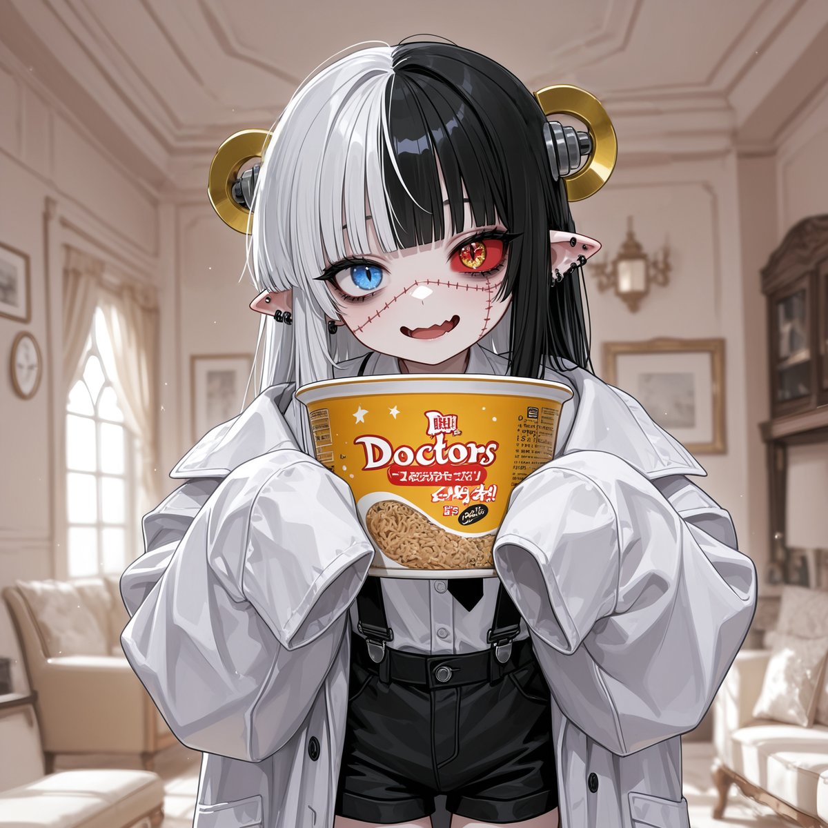 皆さま、月曜日おはようございます！
心と体が重い週の初日には、おいしく手軽な食事でお腹を満たして対抗だ！
そう、本日は即席ラーメンの日！
チキンラーメンの誕生日に、お昼はインスタントラーメンでいかがでしょう！
フランケンちゃん、だからって朝からはどうかな？
朝はサラダって言ったじゃん