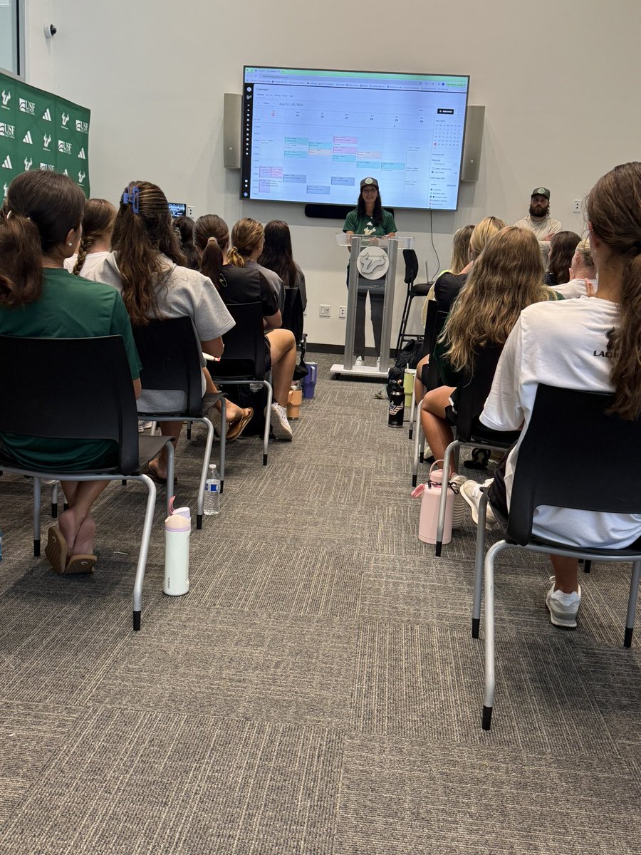 CoachMcCordLAX's tweet photo. First team meeting! After Bull Riding, Whifle Ball, Corn Hole, Dunk Tank @USFWLAX Sunday-Funday!! Dance Party included!
This is #TeamTwo๐ค
#BITS๐ฅ https://t.co/BprFJr4QVL