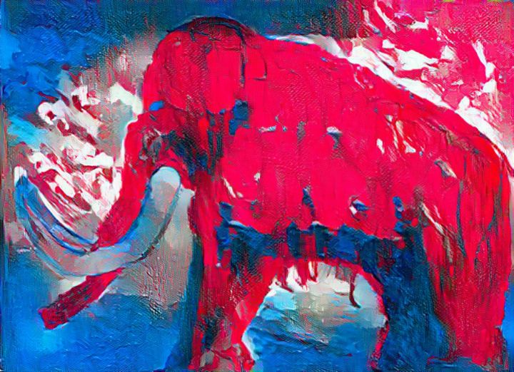 alarconfer123's tweet photo. Art of the Day! "Mammoth Red Blue". Buy at: https://t.co/aIGilDL13P https://t.co/i7jJ8ocEcI