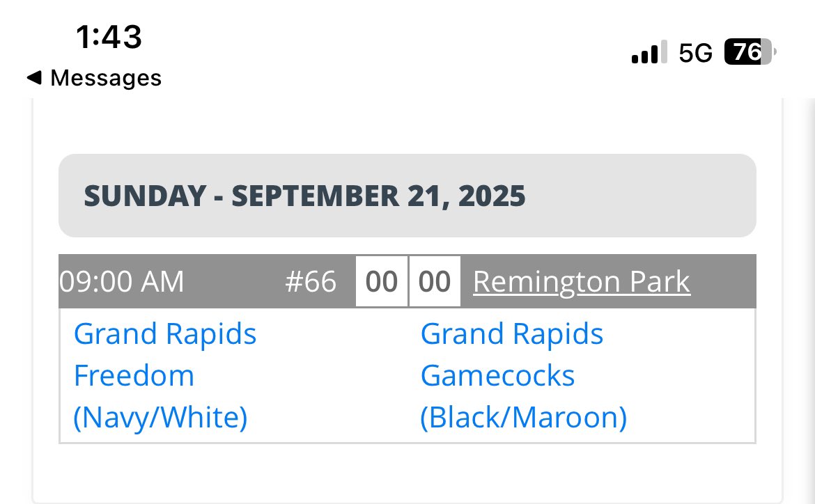 Coaches this is my schedule for Fall Ball.