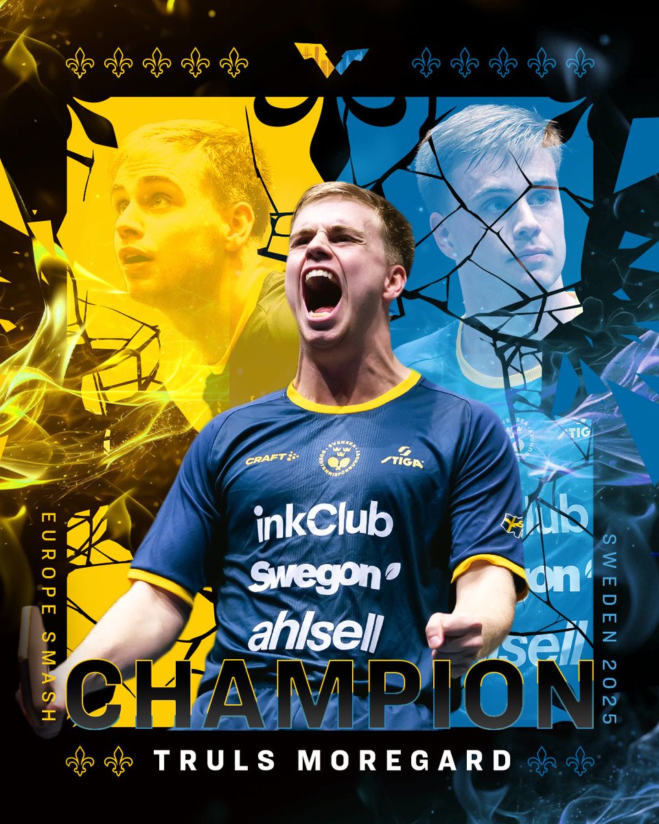 HOMETOWN GLORY ACHIEVED 🇸🇪👑

Truls Moregard is your #EuropeSmash Men's Singles Champion! 🔥

#TableTennis