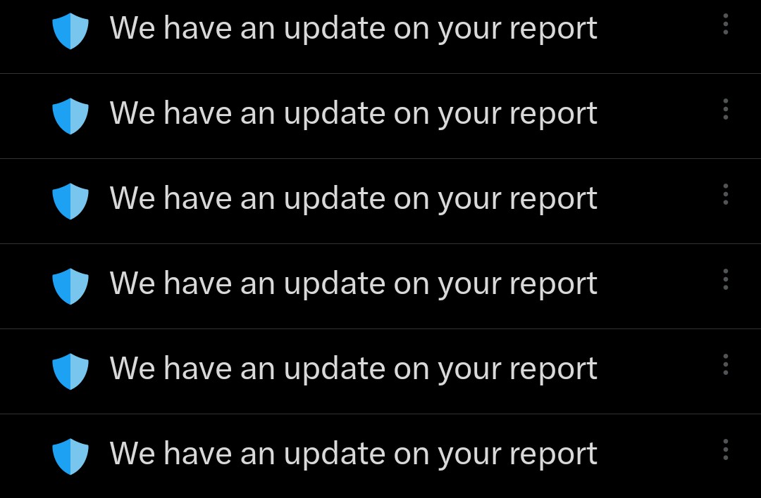 All of them for the same account.
All of them agreed to the violation of ToS.

But that POS doesn't get suspended, seriously?

Fk you Elmo