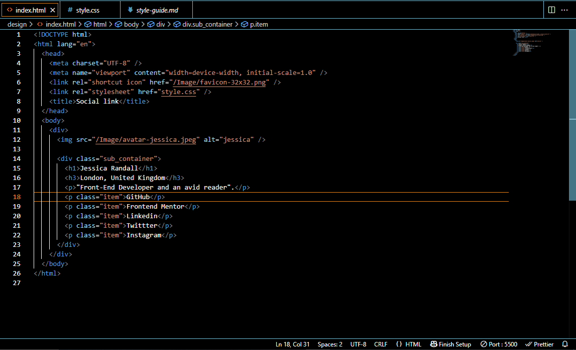 Mystery_tov's tweet image. Good day fams ❤..

It has been a while I posted. Well I have not relented, here is the challenge I did during the week. Got it from frontend mentor frontendmentor.io/challenges/soc…. Looking forward for your reviews and complements 😊🤔

#100_days_of_code