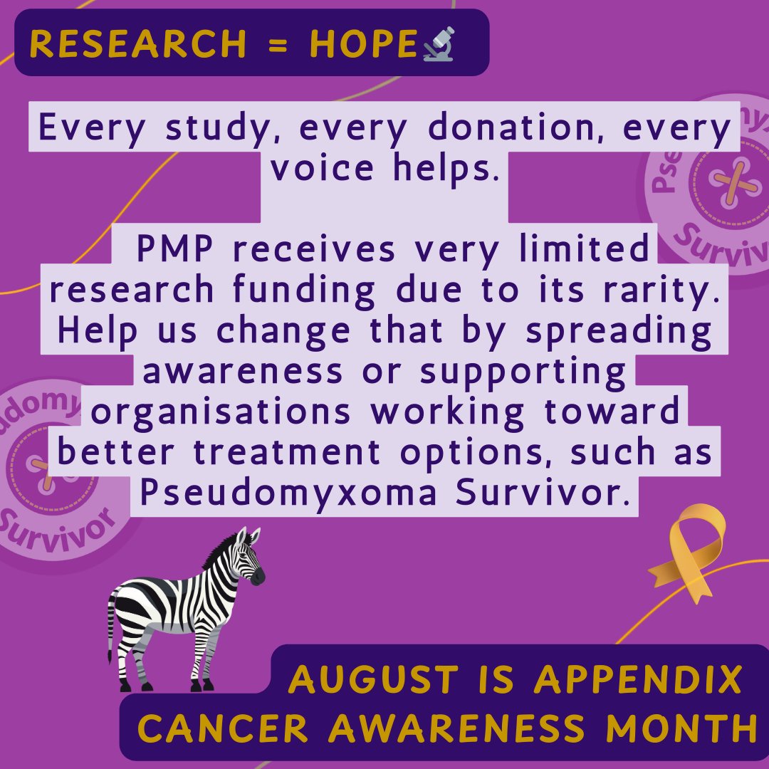 PMPSurvivor's tweet image. &quot;Are there research trials for appendix cancer/pmp?&quot; Is one of the questions we’re asked most.
Trials are limited &amp;amp; costly. Our supportive community allows us to fund seed-level research.
You can donate here pseudomyxomasurvivor.org/donate/

#RareCancer #appendixcancerawarenessmonth