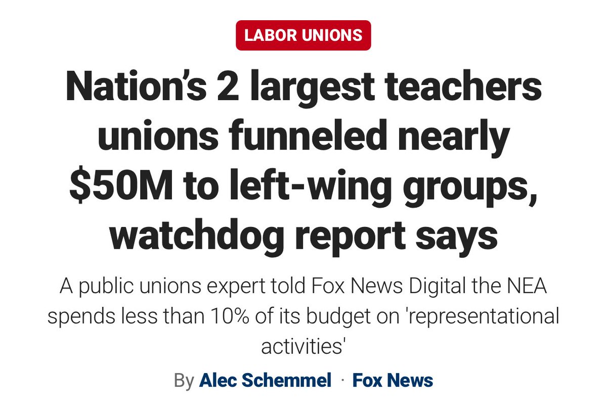 Teachers' unions have abandoned students and educators. 

They exist to bankroll the Left. 

SHUT THEM DOWN.