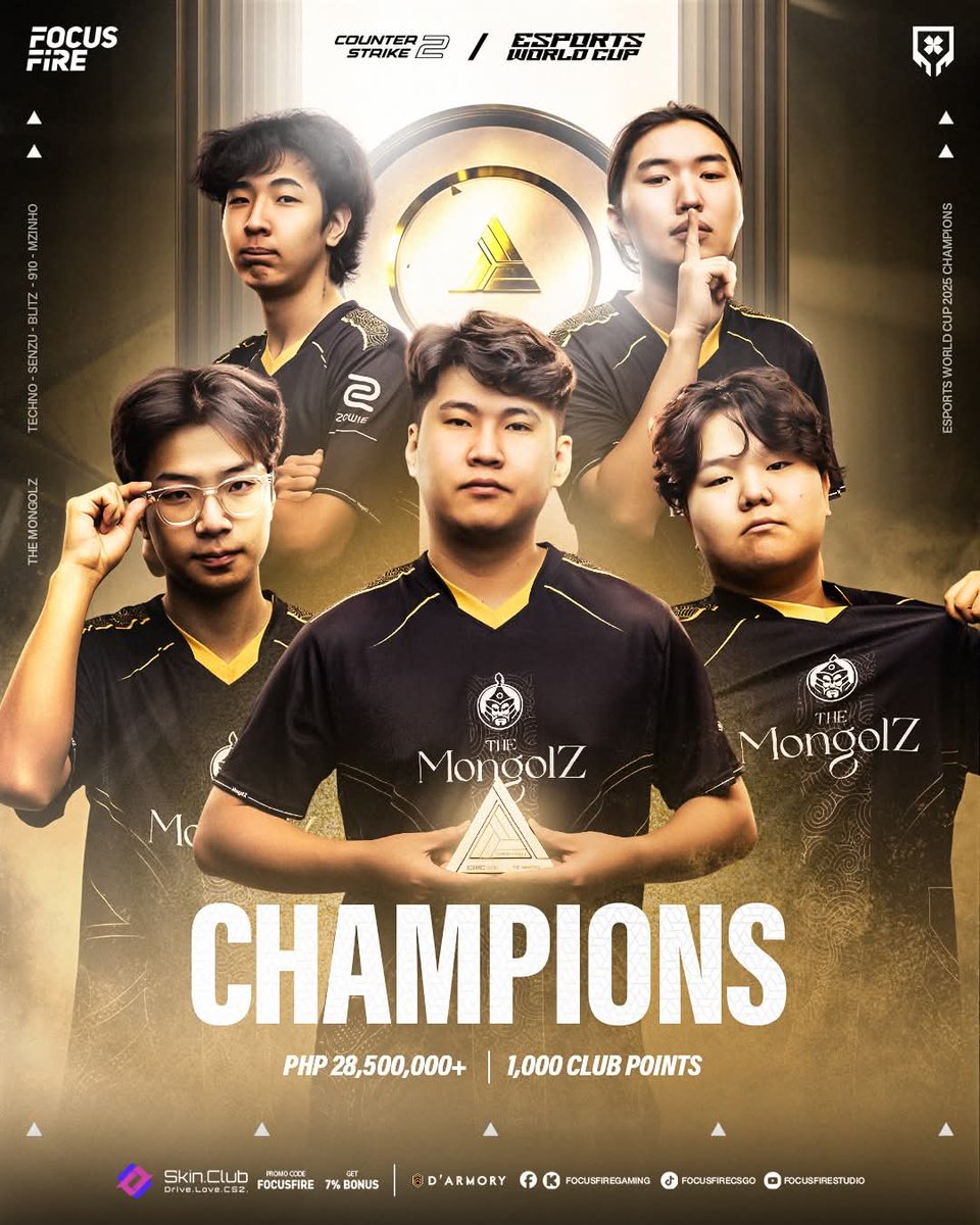 aerondzn00's tweet image. Esports World Cup 2025 CS2 Champion Poster✍️😁

Congrats @1mongolz !!!