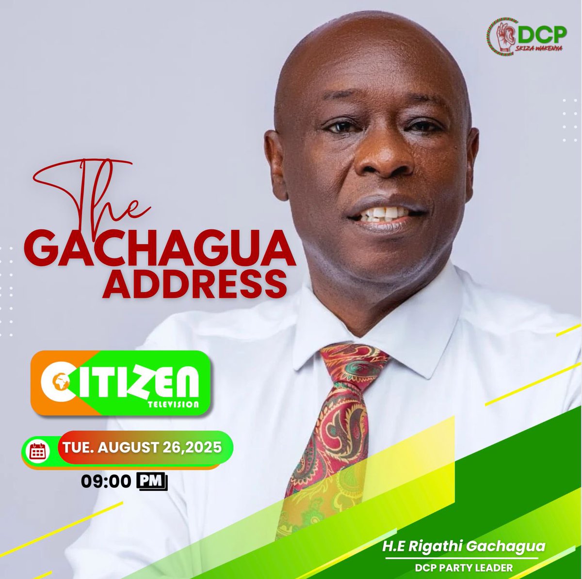 rigathi's tweet image. The Address, this Tuesday at 9pm on @citizentvkenya